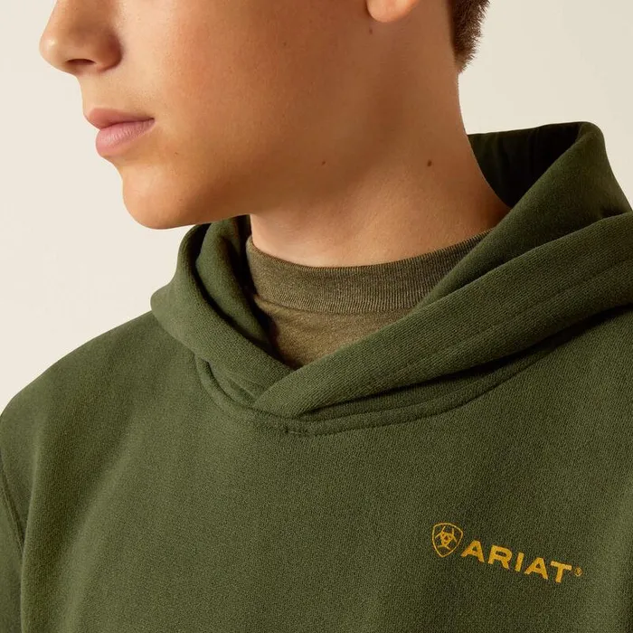 Kids Sweatshirts and Hoodies Ariat Barbwire Skull Hoodie Dark Green Kids Sweatshirts and Hoodies Ariat Barbwire Skull Hoodie Dark Green