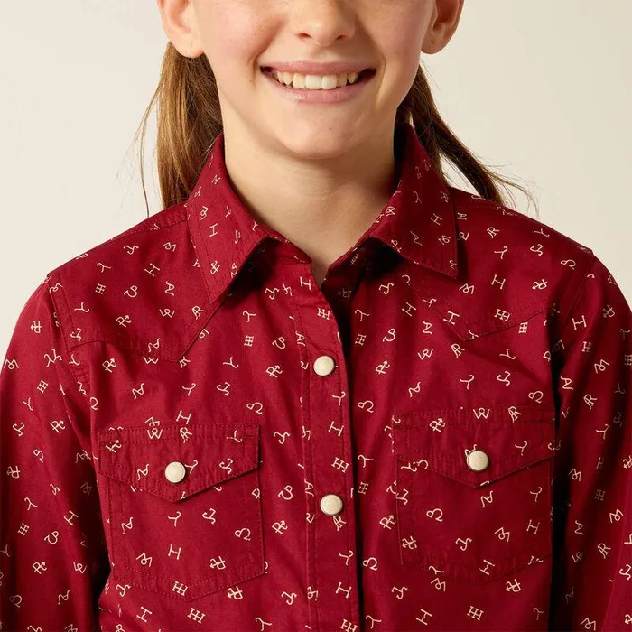 Kids TShirts and Polos Ariat Red Ranch Shirt Cattle Brand Kids TShirts and Polos Ariat Red Ranch Shirt Cattle Brand