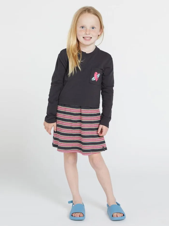 Kids TShirts and Tanks Volcom Girls Pocket Dial Long Sleeve Shirt 8211 Vintage Black