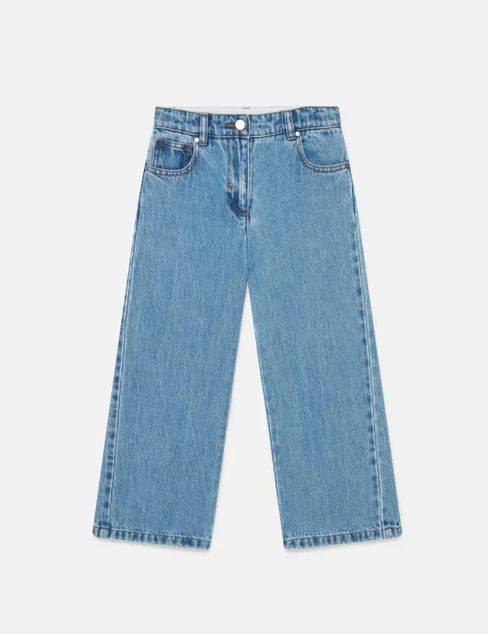 Kids Vintage Wash StraightLeg Denim Jeans Light Blue Stella McCartney Pants and Shorts