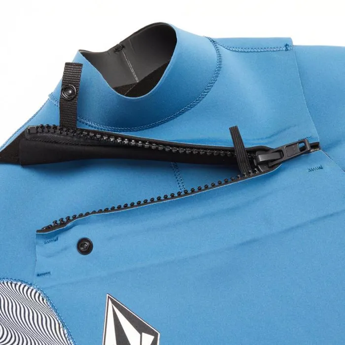 Kids Wetsuits Volcom Big Boys Modulator 2mm Chest Zip Long Sleeve Springsuit 8211 Cruzer Blue