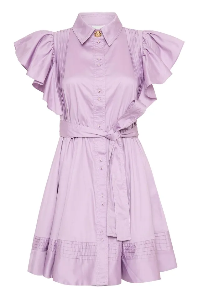 Kindred Frill Mini Dress Lilac Women Aje Mini Dresses