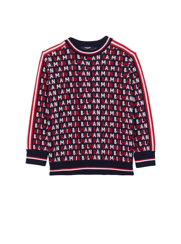Knit Jumper Navy Kids Balmain