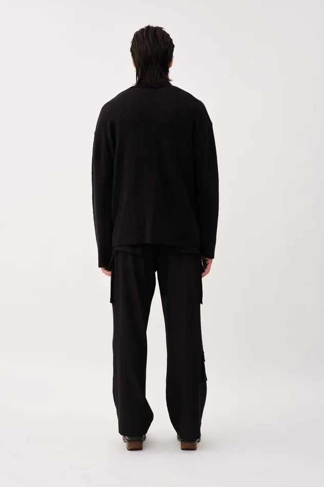 Knitwear Men Wonhundred Mazar LS 8211 Black