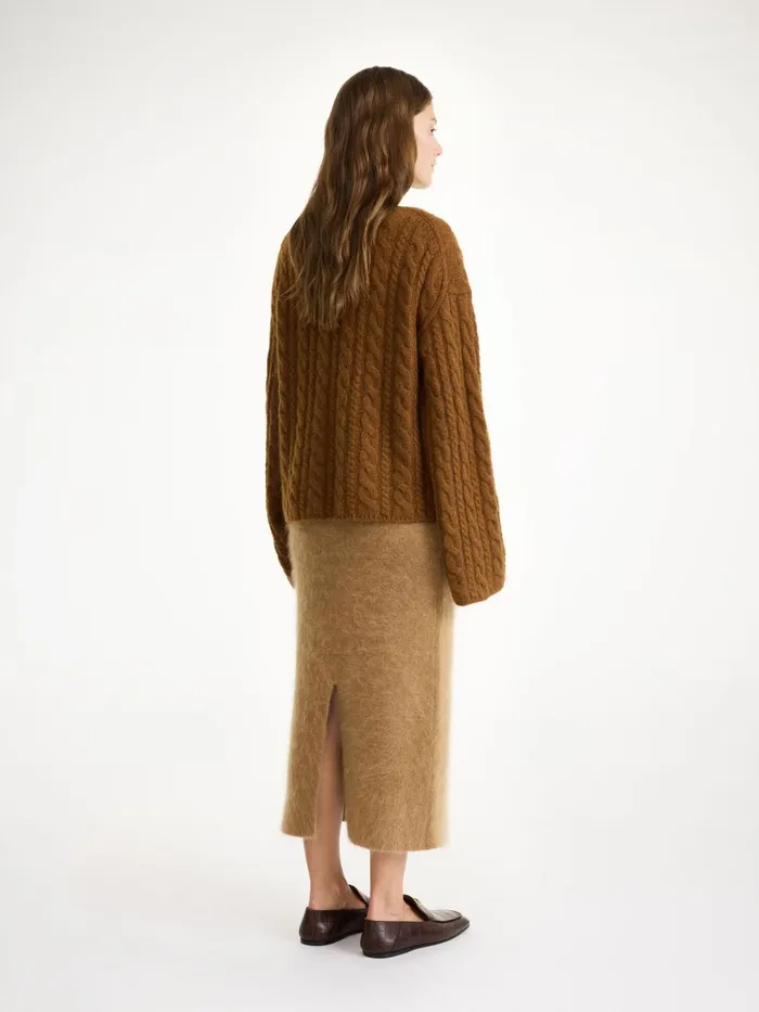 Knitwear Women By Malene Birger Cierra Cableknit Sweater Bison Knitwear Women By Malene Birger Cierra Cableknit Sweater Bison