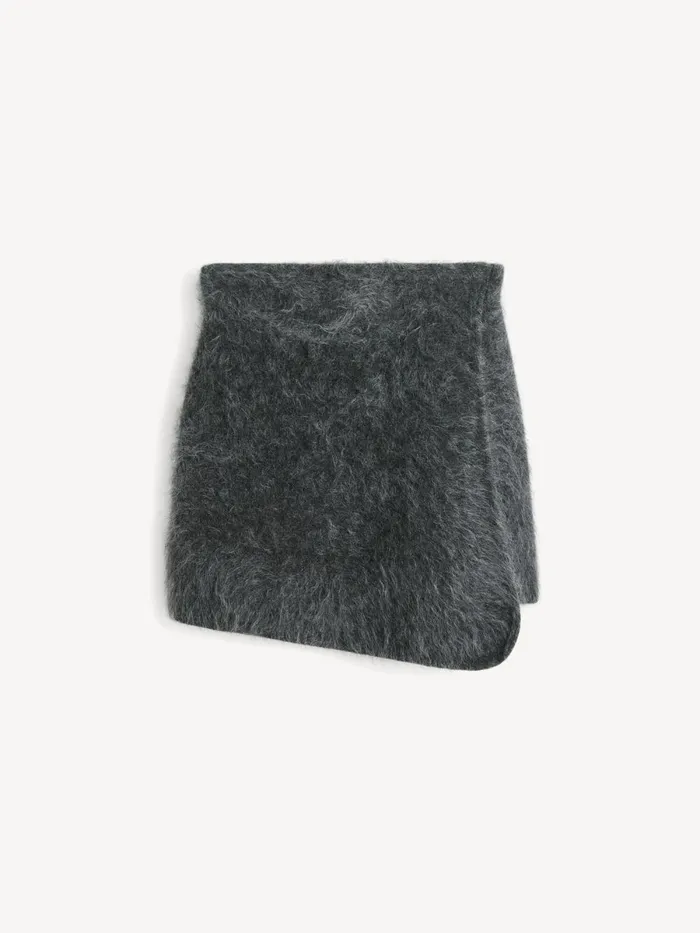Knitwear Women By Malene Birger Krissah Mini Skirt Jet Grey Knitwear Women By Malene Birger Krissah Mini Skirt Jet Grey
