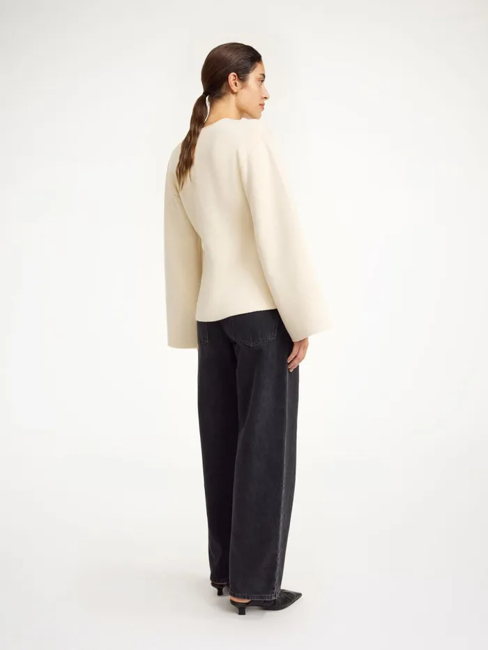 Knitwear Women By Malene Birger Tinley Woolblend Cardigan Soft White Knitwear Women By Malene Birger Tinley Woolblend Cardigan Soft White