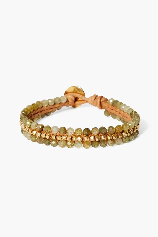 Koa Cuff Wrap Bracelet Green Garnet Women Chan Luu Bracelets