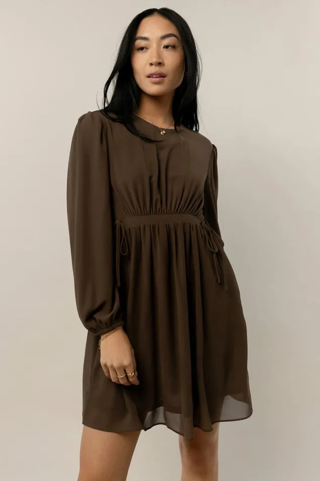 Kori Side Tie Mini Dress 8211 FINAL SALE Brown Women Bohme Dresses