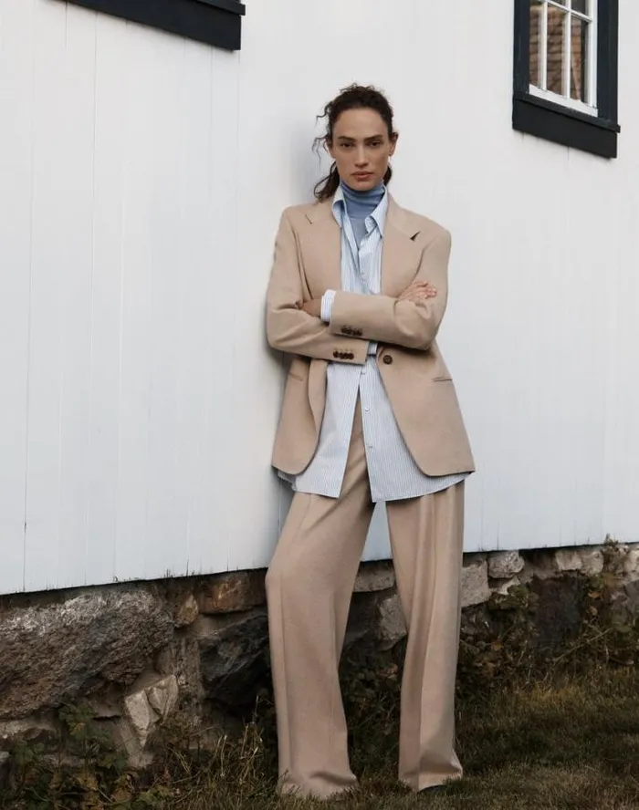 Lafayette 148 New York Camel Hair Blazer Natural Ready To Wear Jackets and Blazers