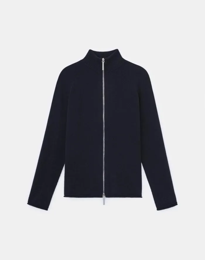 Lafayette 148 New York Cashmere Zip Front Cardigan Graphite Melange Ready To Wear Sweaters and Knits Lafayette 148 New York Cashmere Zip Front Cardigan Graphite Melange Ready To Wear Sweaters and Knits