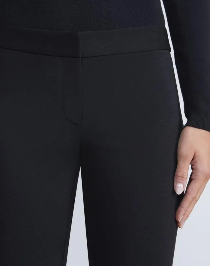 Lafayette 148 New York Compact Stretch Viscose Waldorf Flared Pant Black Ready To Wear Pants and Shorts