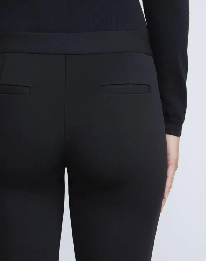 Lafayette 148 New York Compact Stretch Viscose Waldorf Flared Pant Black Ready To Wear Pants and Shorts