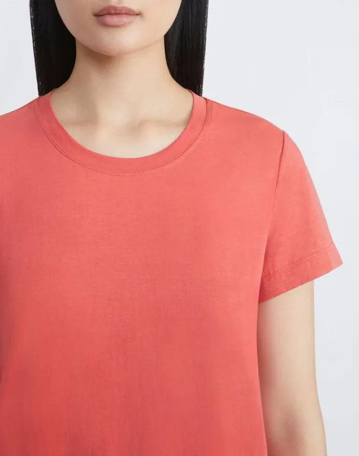 Lafayette 148 New York Cotton Jersey Modern Tee Black Ready To Wear Tops and Tees
