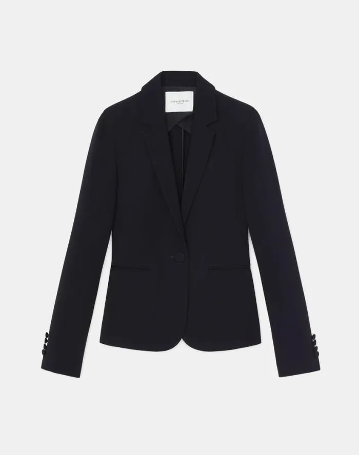 Lafayette 148 New York Finesse Crepe Single Button Blazer Black Ready To Wear Jackets and Blazers Lafayette 148 New York Finesse Crepe Single Button Blazer Black Ready To Wear Jackets and Blazers