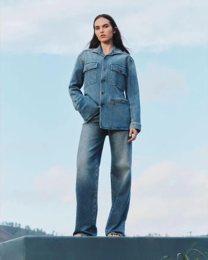 Lafayette 148 New York L148 Denim Chore Jacket Faded Skyline Ready To Wear Jackets and Blazers