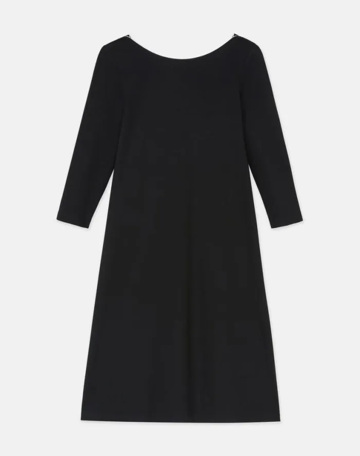Lafayette 148 New York Lightweight Punto Milano ALine Shift Dress Black Ready To Wear Dresses