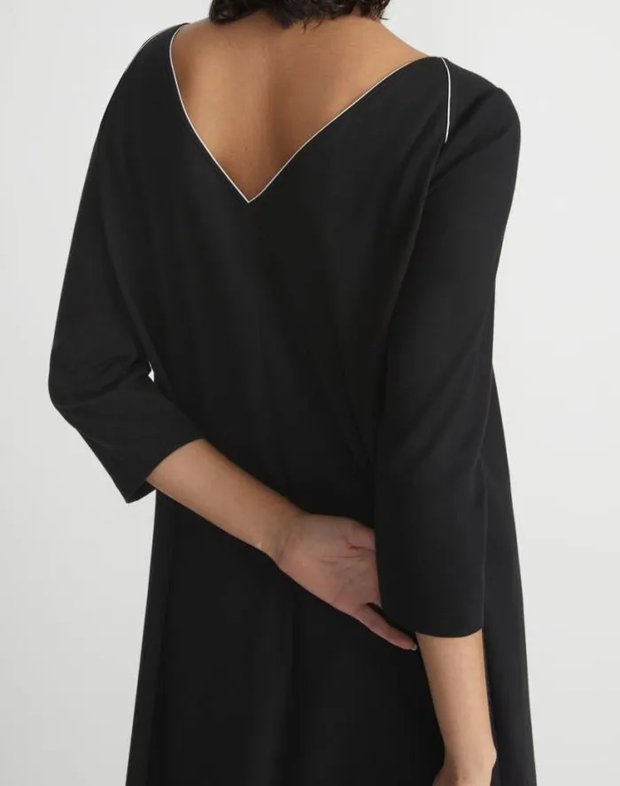 Lafayette 148 New York Lightweight Punto Milano ALine Shift Dress Black Ready To Wear Dresses