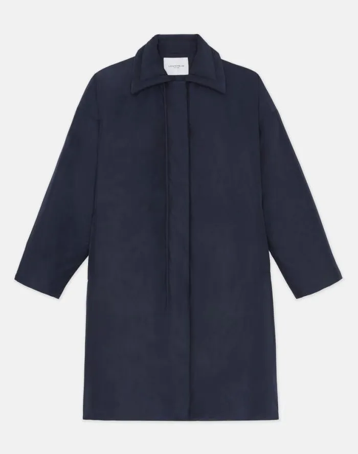 Lafayette 148 New York Micro Twill Quilted Down Oversized Coat Navy Ready To Wear Jackets and Blazers Lafayette 148 New York Micro Twill Quilted Down Oversized Coat Navy Ready To Wear Jackets and Blazers