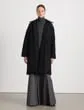Lafayette 148 New York Micro Twill Quilted Down Oversized Coat Navy Ready To Wear Jackets and Blazers