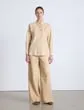 Lafayette 148 New York Paperfine Suede Shirt Jacket Dune Ready To Wear Leathers and Suedes