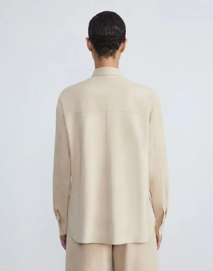 Lafayette 148 New York Paperfine Suede Shirt Jacket Dune Ready To Wear Leathers and Suedes