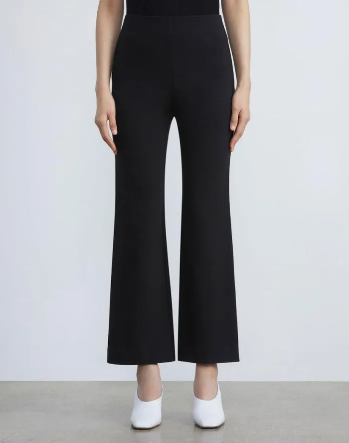 Lafayette 148 New York Punto Milano Gates Flared Ankle Pant Black Ready To Wear Pants and Shorts