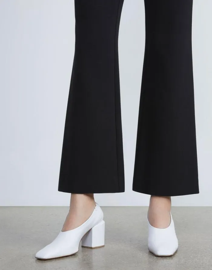 Lafayette 148 New York Punto Milano Gates Flared Ankle Pant Black Ready To Wear Pants and Shorts