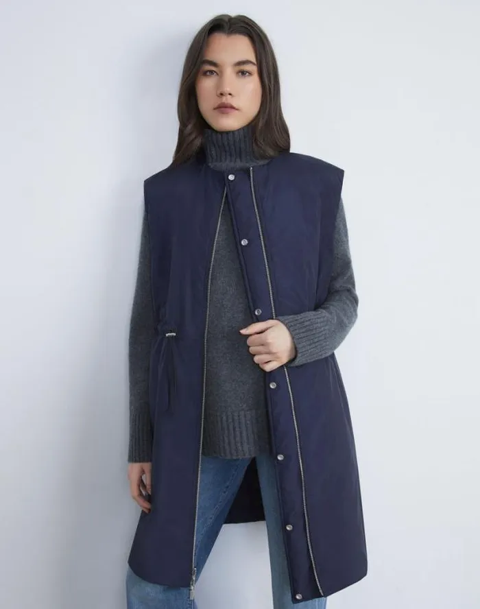 Lafayette 148 New York Recycled Poly Quilted Reversible Vest Black Ready To Wear Jackets and Blazers