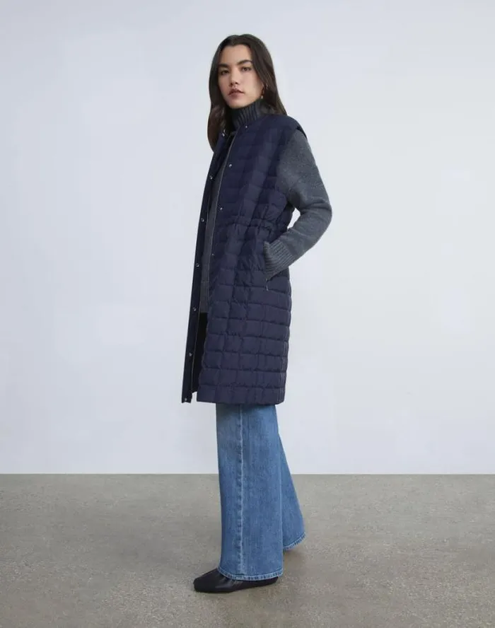 Lafayette 148 New York Recycled Poly Quilted Reversible Vest Black Ready To Wear Jackets and Blazers