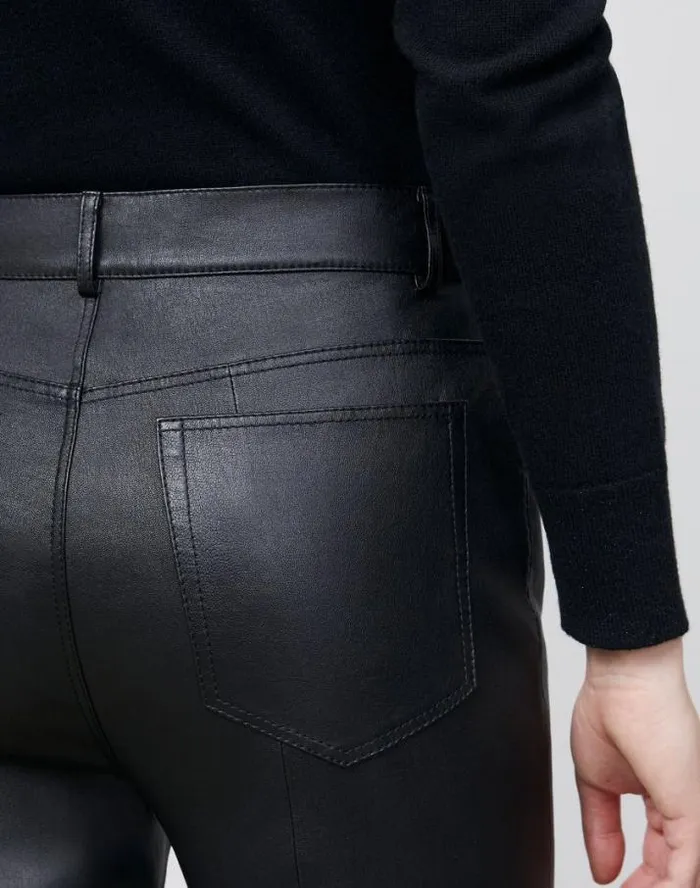 Lafayette 148 New York Reeve Pant In Silky Stretch Nappa Black Ready To Wear Pants and Shorts