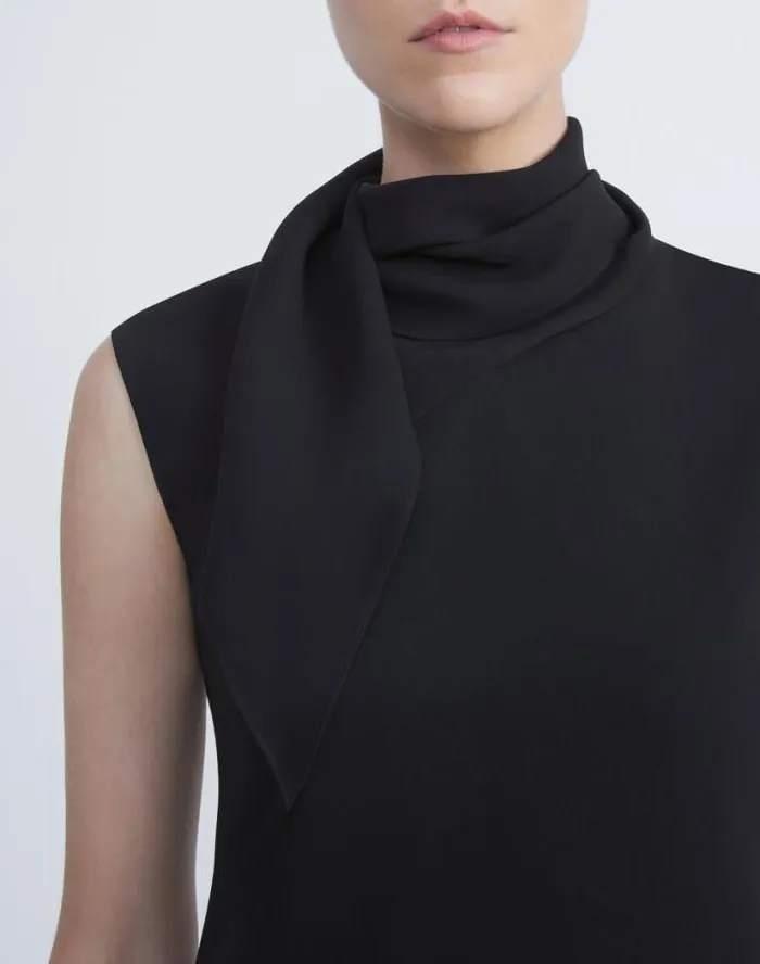 Lafayette 148 New York Responsible Finesse Crepe Scarf Dress Black Ready To Wear Dresses Lafayette 148 New York Responsible Finesse Crepe Scarf Dress Black Ready To Wear Dresses