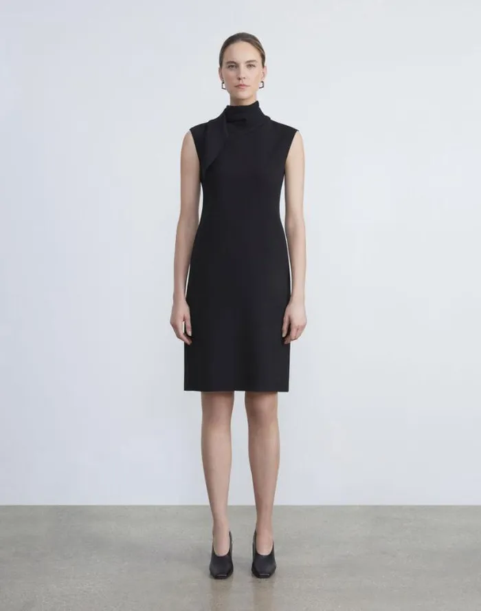Lafayette 148 New York Responsible Finesse Crepe Scarf Dress Black Ready To Wear Dresses Lafayette 148 New York Responsible Finesse Crepe Scarf Dress Black Ready To Wear Dresses