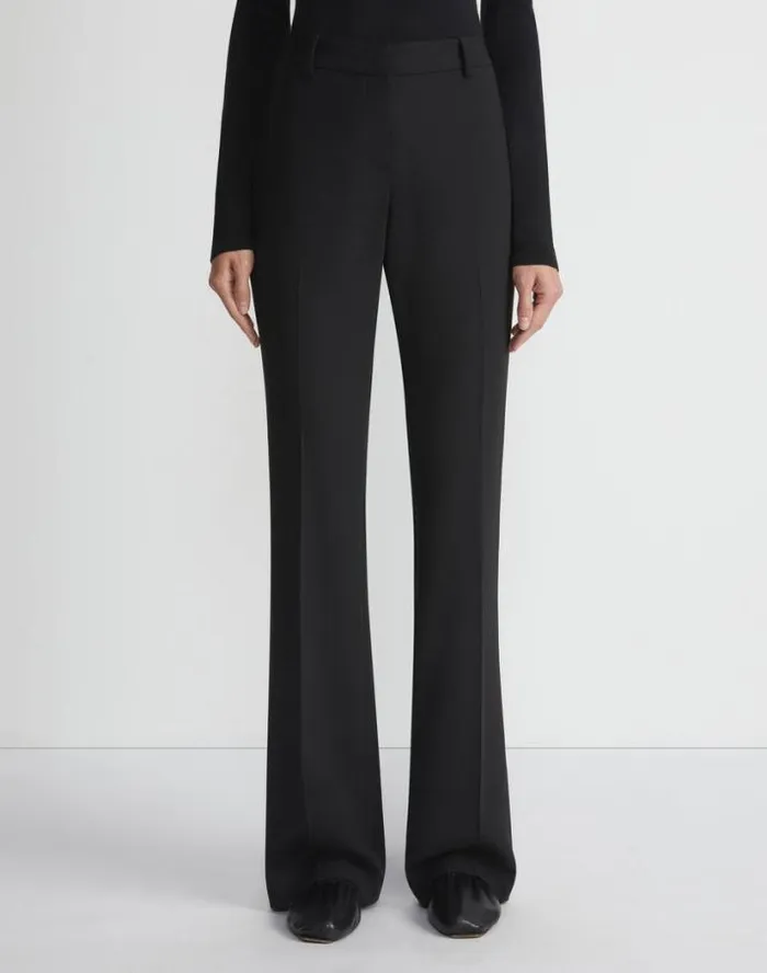Lafayette 148 New York Responsible Wool Double Face Waldorf Flared Pant Black Ready To Wear Pants and Shorts
