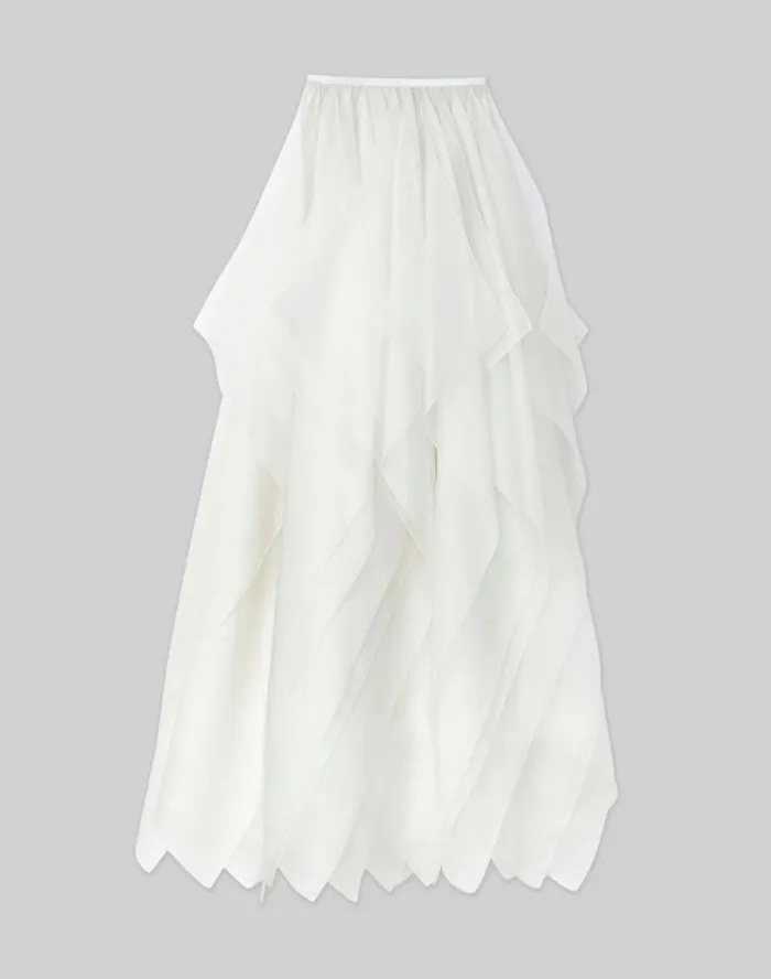Lafayette 148 New York Silk Organza Layered Maxi Skirt Black Ready To Wear Skirts
