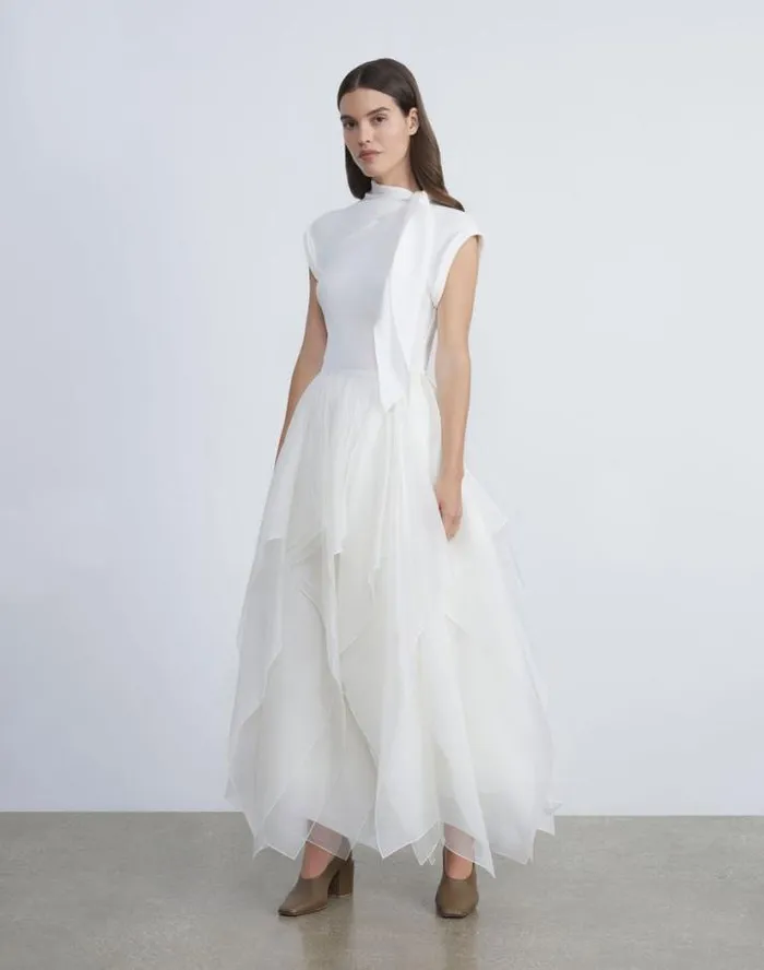 Lafayette 148 New York Silk Organza Layered Maxi Skirt Black Ready To Wear Skirts