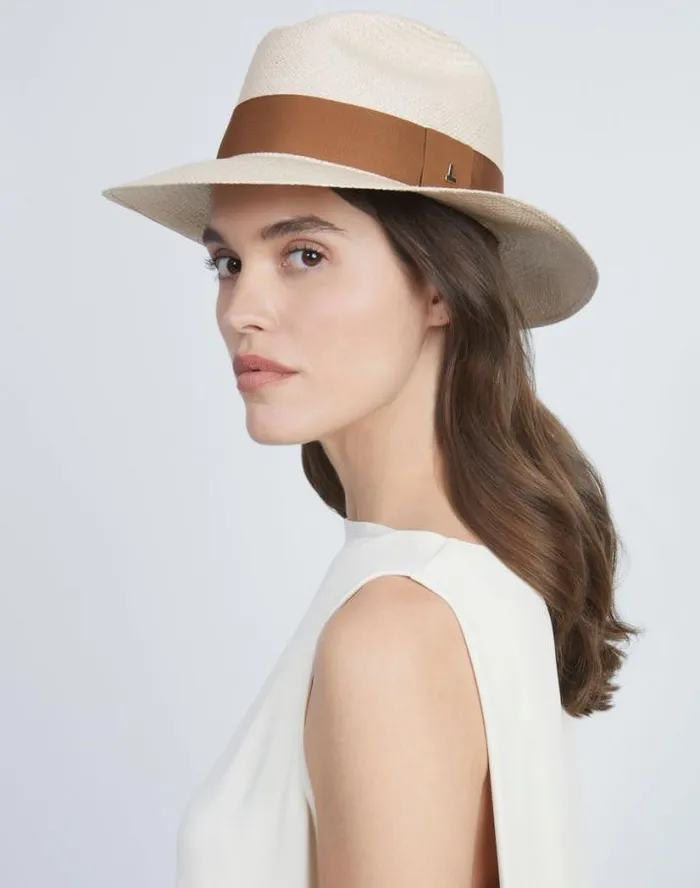 Lafayette 148 New York Straw Panama Hat Copper Accessories Hats