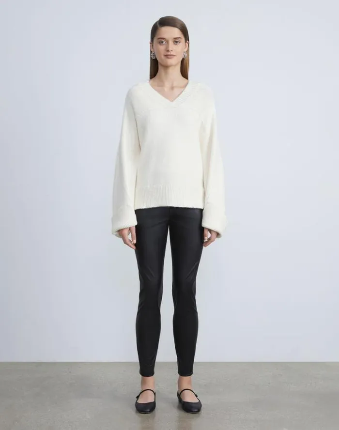 Lafayette 148 New York Stretch Nappa Leather Greenwich Legging Copper Ready To Wear Pants and Shorts