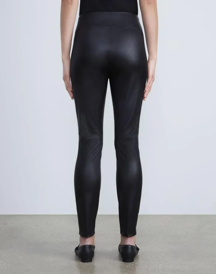 Lafayette 148 New York Stretch Nappa Leather Greenwich Legging Copper Ready To Wear Pants and Shorts