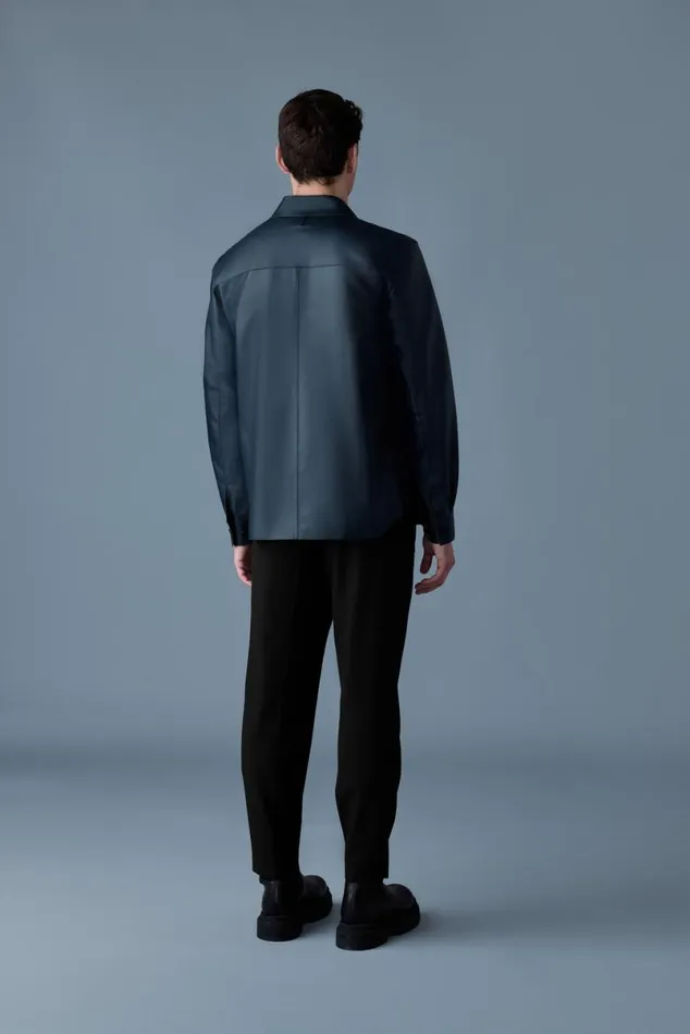 Leather Jackets Men Mackage REMINGTON Twotone Colored Leather Overshirt Blackgarnet Leather Jackets Men Mackage REMINGTON Twotone Colored Leather Overshirt Blackgarnet