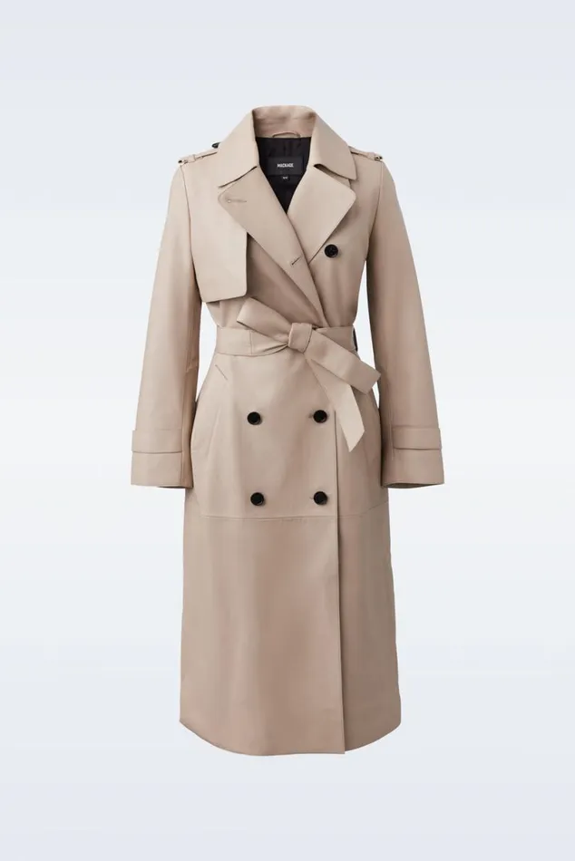 Leather Jackets Women Mackage GAELV Maxi Leather Trench Coat Black Leather Jackets Women Mackage GAELV Maxi Leather Trench Coat Black