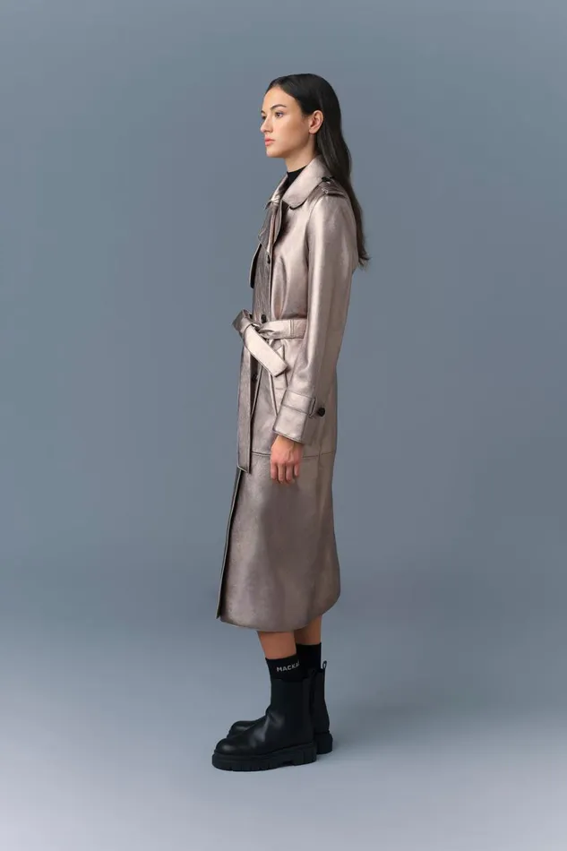 Leather Jackets Women Mackage GAELV Maxi Leather Trench Coat Black Leather Jackets Women Mackage GAELV Maxi Leather Trench Coat Black