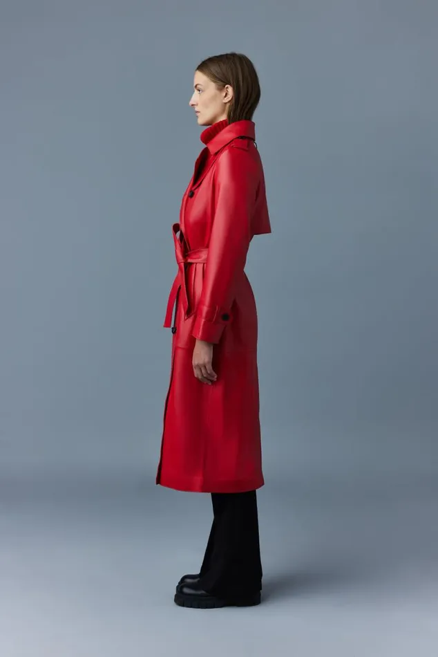 Leather Jackets Women Mackage GAELV Maxi Leather Trench Coat Black Leather Jackets Women Mackage GAELV Maxi Leather Trench Coat Black