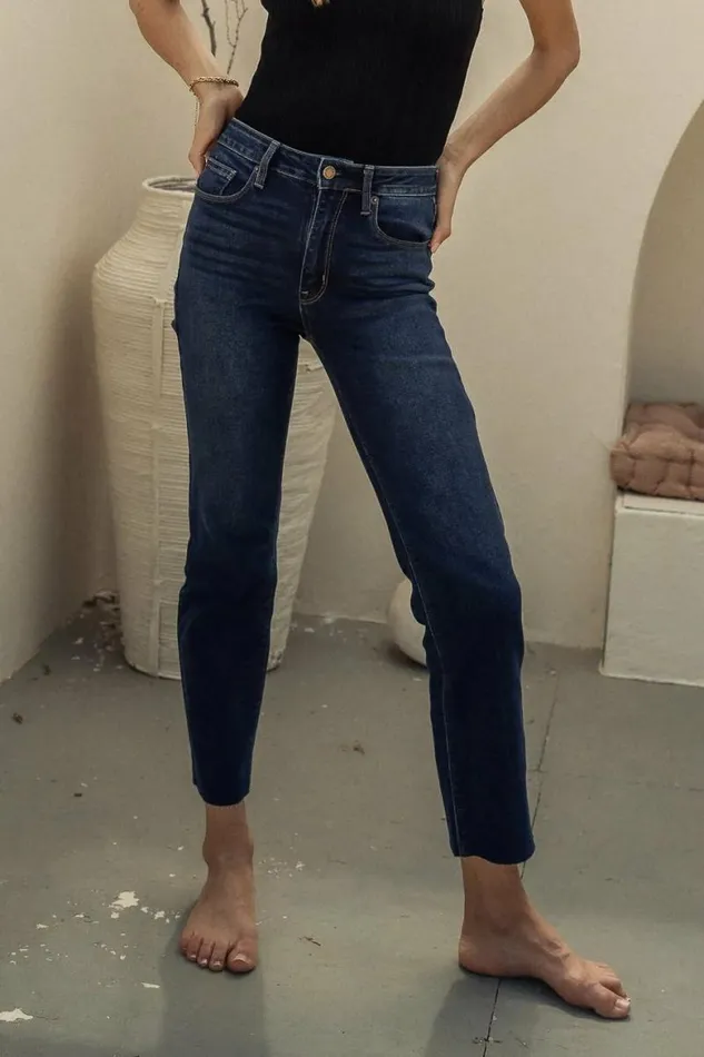 Leona Straight Leg Jeans Dark Wash Women Bohme Denim