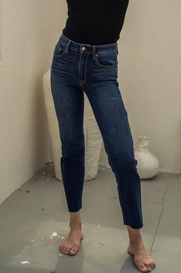 Leona Straight Leg Jeans Dark Wash Women Bohme Denim