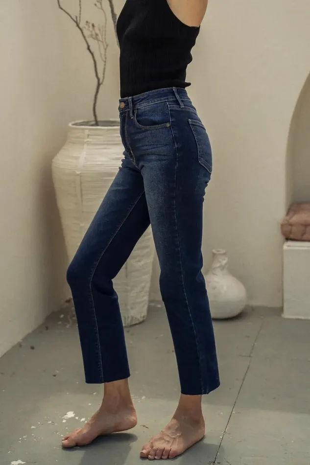 Leona Straight Leg Jeans Dark Wash Women Bohme Denim