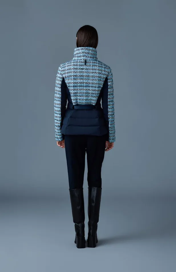 Light Down Jackets Women Mackage EVITATW Mix Media Light Down Tweed Jacket Sky Blue Multi Light Down Jackets Women Mackage EVITATW Mix Media Light Down Tweed Jacket Sky Blue Multi