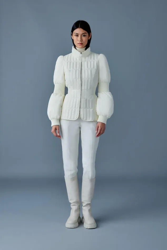 Light Down Jackets Women Mackage FELICIA Light Down Vertical Quilted Jacket Smocked At Waist Cream Light Down Jackets Women Mackage FELICIA Light Down Vertical Quilted Jacket Smocked At Waist Cream