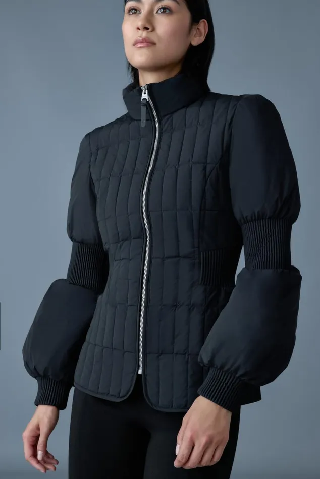 Light Down Jackets Women Mackage FELICIA Light Down Vertical Quilted Jacket Smocked At Waist Cream Light Down Jackets Women Mackage FELICIA Light Down Vertical Quilted Jacket Smocked At Waist Cream