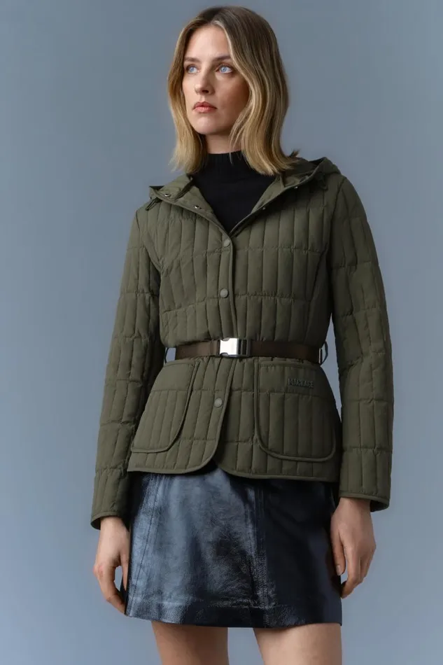 Light Down Jackets Women Mackage RAJA Light Down Vertical Quilted Jacket Black